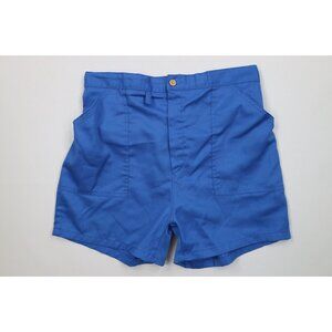 Vintage 70s Streetwear Mens Large Blank Above Knee Tennis Golf Shorts Blue USA